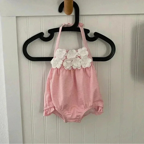 Janie and Jack Halter Floral Stripe Swimsuit 3-6 Months NWT
